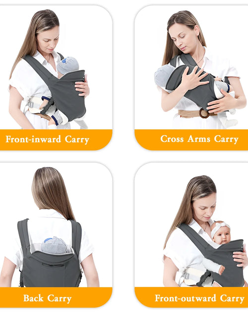 Load image into Gallery viewer, Baby Carrier, 4-In-1 Front and Back Toddler Carrier with Adjustable Hook, Soft Fabric and Breathable Mesh

