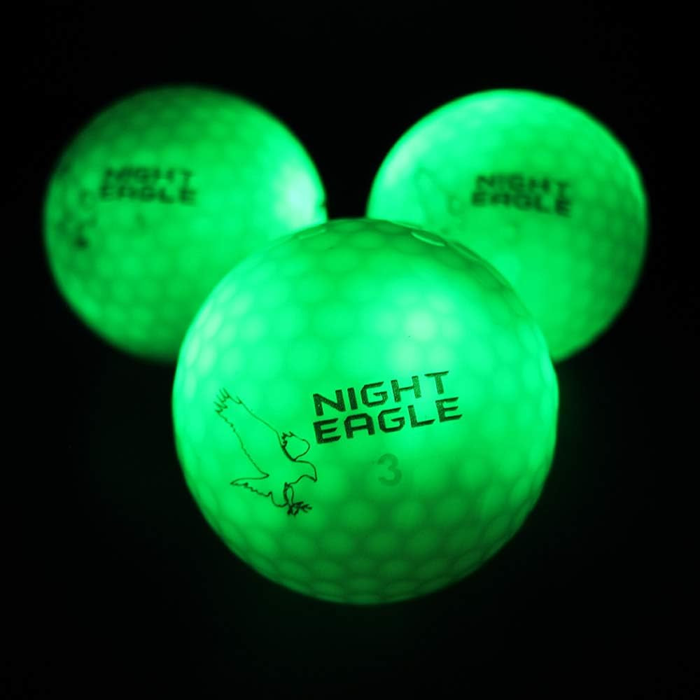 Light up LED Golf Balls (6 Ball Pack) - Professional Glowing Golf Balls with Internal LED Lights