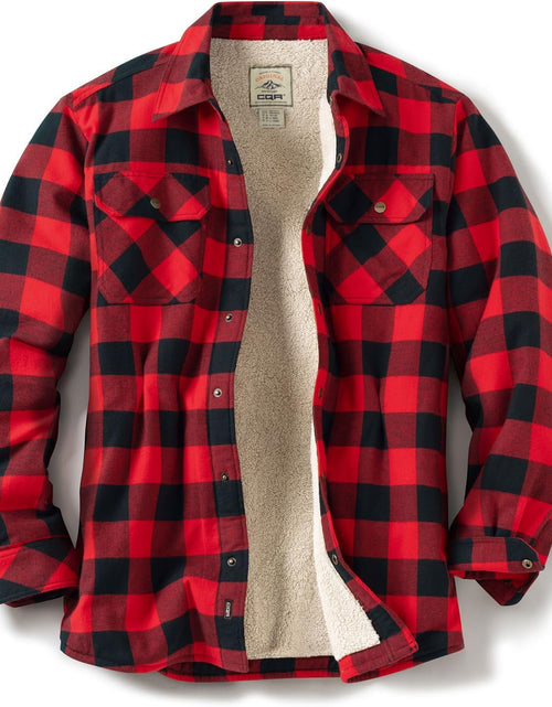 Load image into Gallery viewer, Men&#39;S Sherpa Lined Flannel Shirt Jacket, Soft Long Sleeve Rugged Plaid Button up Jacket
