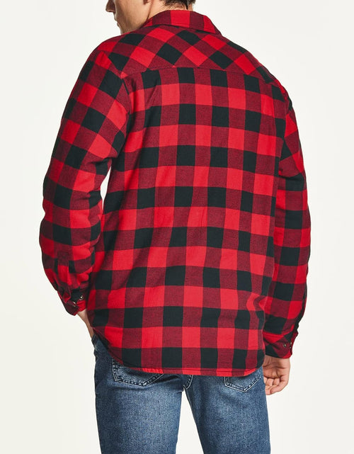 Load image into Gallery viewer, Men&#39;S Sherpa Lined Flannel Shirt Jacket, Soft Long Sleeve Rugged Plaid Button up Jacket
