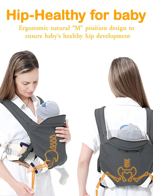 Load image into Gallery viewer, Baby Carrier, 4-In-1 Front and Back Toddler Carrier with Adjustable Hook, Soft Fabric and Breathable Mesh
