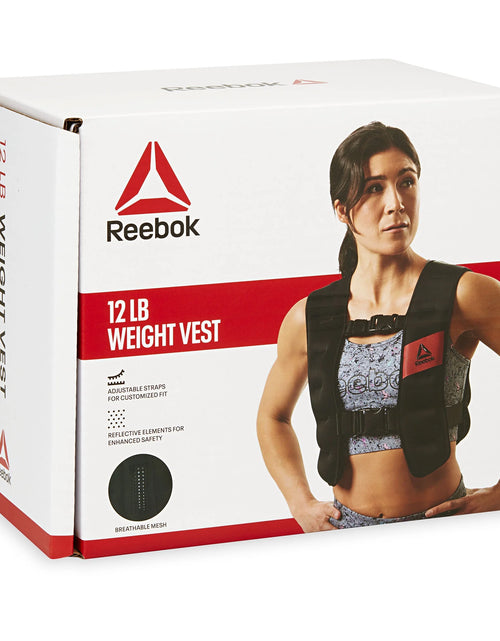 Load image into Gallery viewer, Reebok Weighted Vest 12Lb, Adjustable Fit, Reflective Elements
