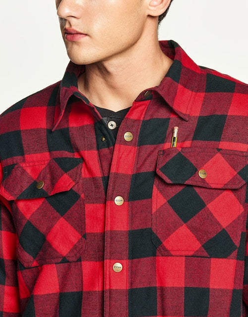 Load image into Gallery viewer, Men&#39;S Sherpa Lined Flannel Shirt Jacket, Soft Long Sleeve Rugged Plaid Button up Jacket
