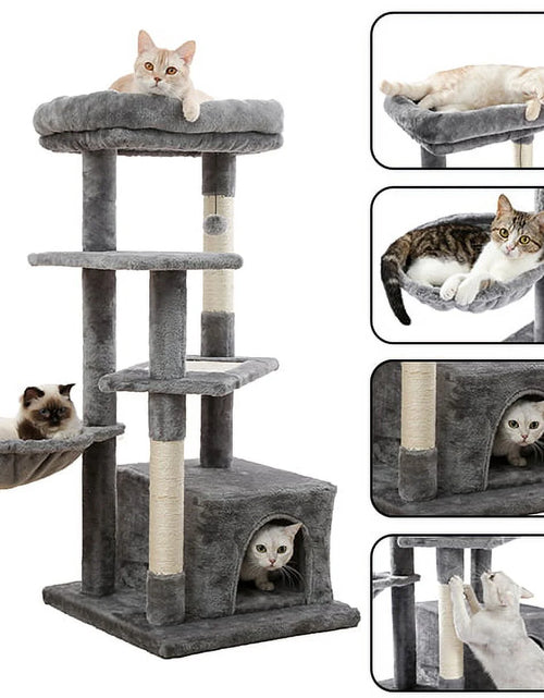 Load image into Gallery viewer, Cat Tree for Indoor Cats, Multi-Level Cat Tower with Sisal Covered Scratching Posts, Spacious Condo, Cozy Hammock and Plush Top Perch
