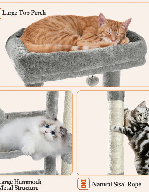 Load image into Gallery viewer, Cat Tree for Indoor Cats, Multi-Level Cat Tower with Sisal Covered Scratching Posts, Spacious Condo, Cozy Hammock and Plush Top Perch
