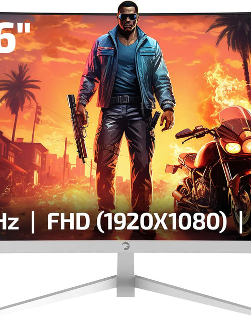 Load image into Gallery viewer, GAMEPOWER F10 23.6 Inch Curved White Gaming Monitor 120Hz 1080p Display 1ms Response Time AMD FreeSync HDR Support 125% sRGB RGB Backlight Dual Speakers Zero Frame Design HDMI and VGA Inputs
