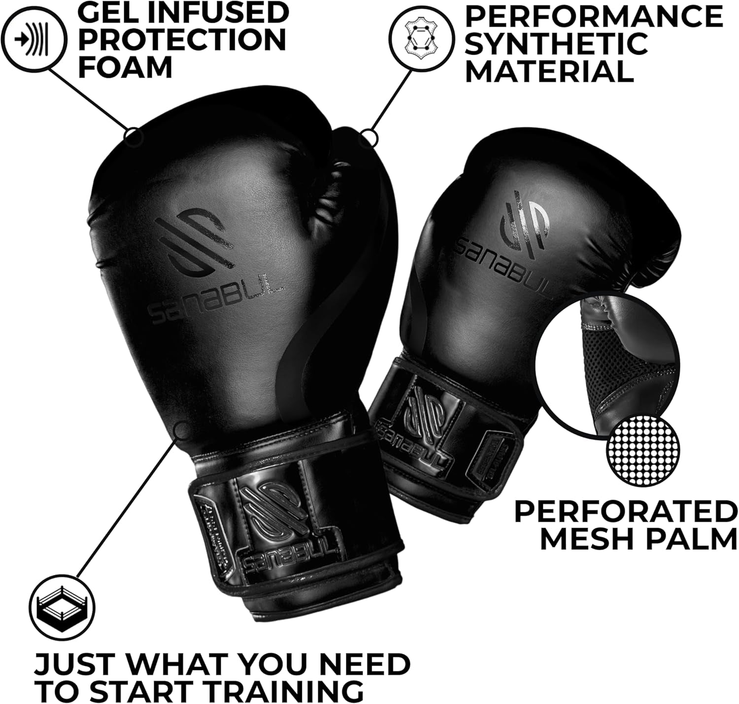 Essential Gel Boxing Gloves | Kickboxing Gloves | Punching Bag Gloves for Men and Women