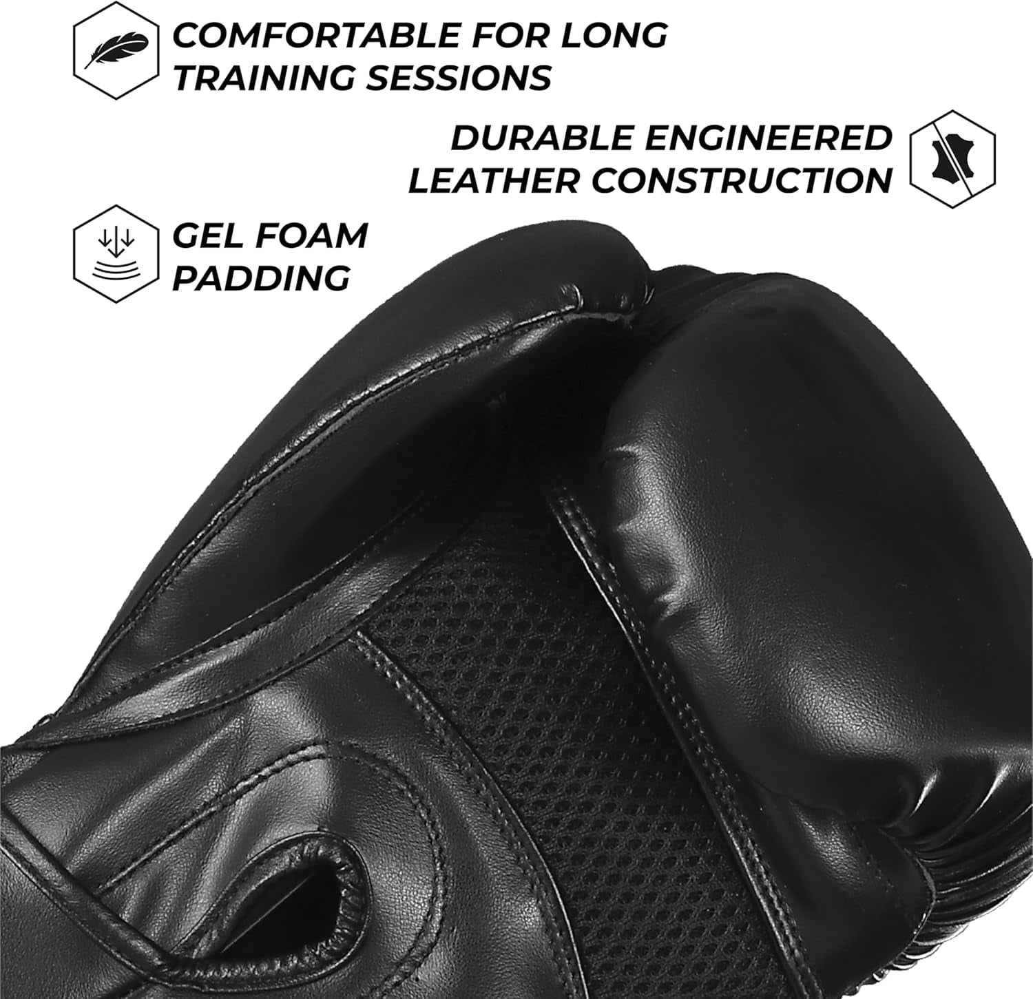 Essential Gel Boxing Gloves | Kickboxing Gloves | Punching Bag Gloves for Men and Women