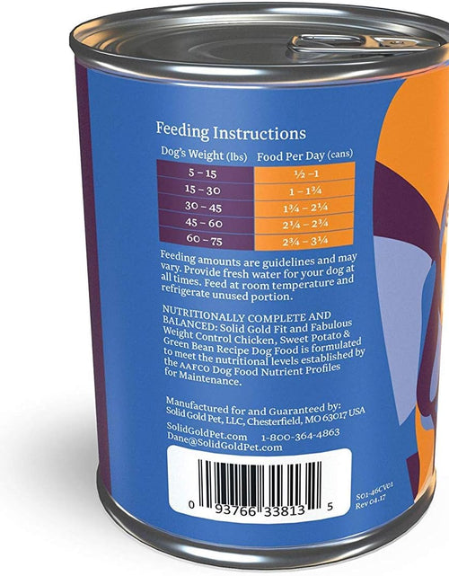 Load image into Gallery viewer, Weight Management Dog Food - Fit &amp; Fabulous Wet Grain Free Dog Food Made with Real Chicken, Sweet Potato and Green Bean - for Weight Control and Dogs with Sensitive Stomachs
