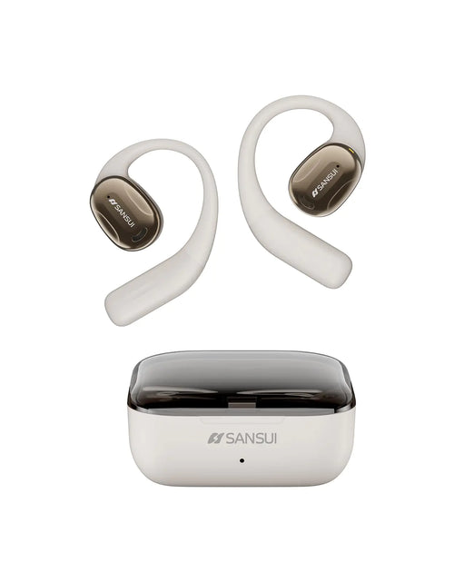 Load image into Gallery viewer, SANSUI Open Ear Earbuds Wireless Bluetooth 5.4 Wireless Bluetooth Headphones with Noise Cancelling Mic Lvory
